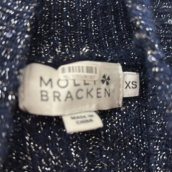 Molly Bracken Sparkling blue Turtleneck Sweater - size XS - ribbed - Picture 2 of 5